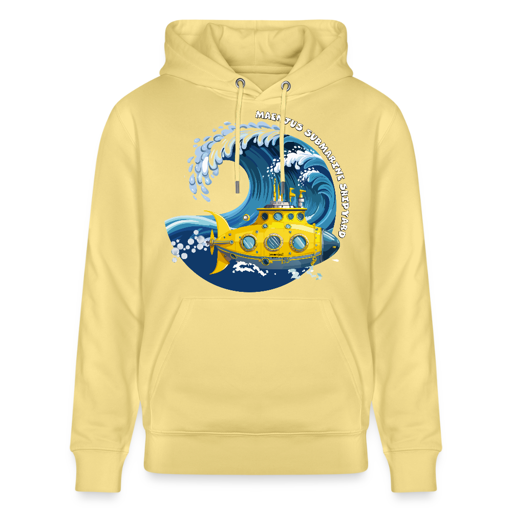 Unisex Bio-Hoodie mit MAENJUS SUBMARINE SHIPYARD PRINT - Gelb Viva