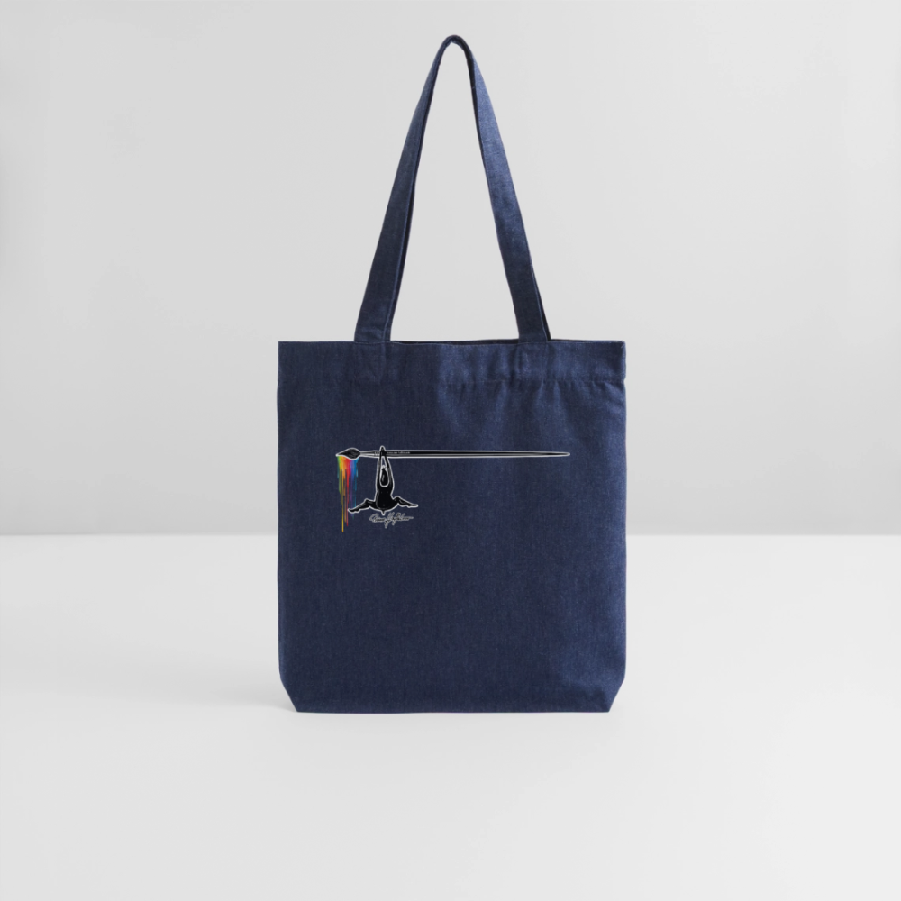 Recycelter Heavyweight Stoffbeutel mit TUSCHEMÄNNCHEN PRINT - melange Blue