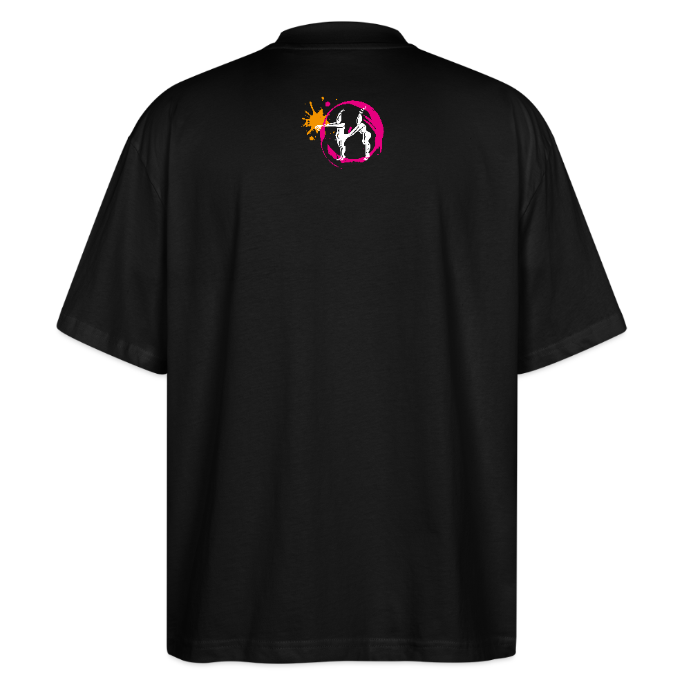 Oversized Unisex T-Shirt mit ES ESKALIERT EH PRINT - Schwarz