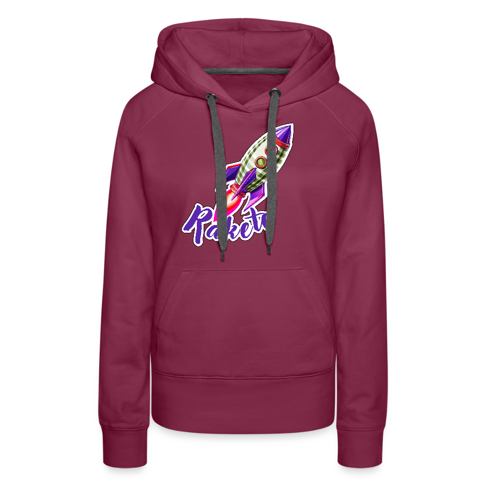 Frauen Premium Hoodie mit RAKETE PRINT - Bordeaux