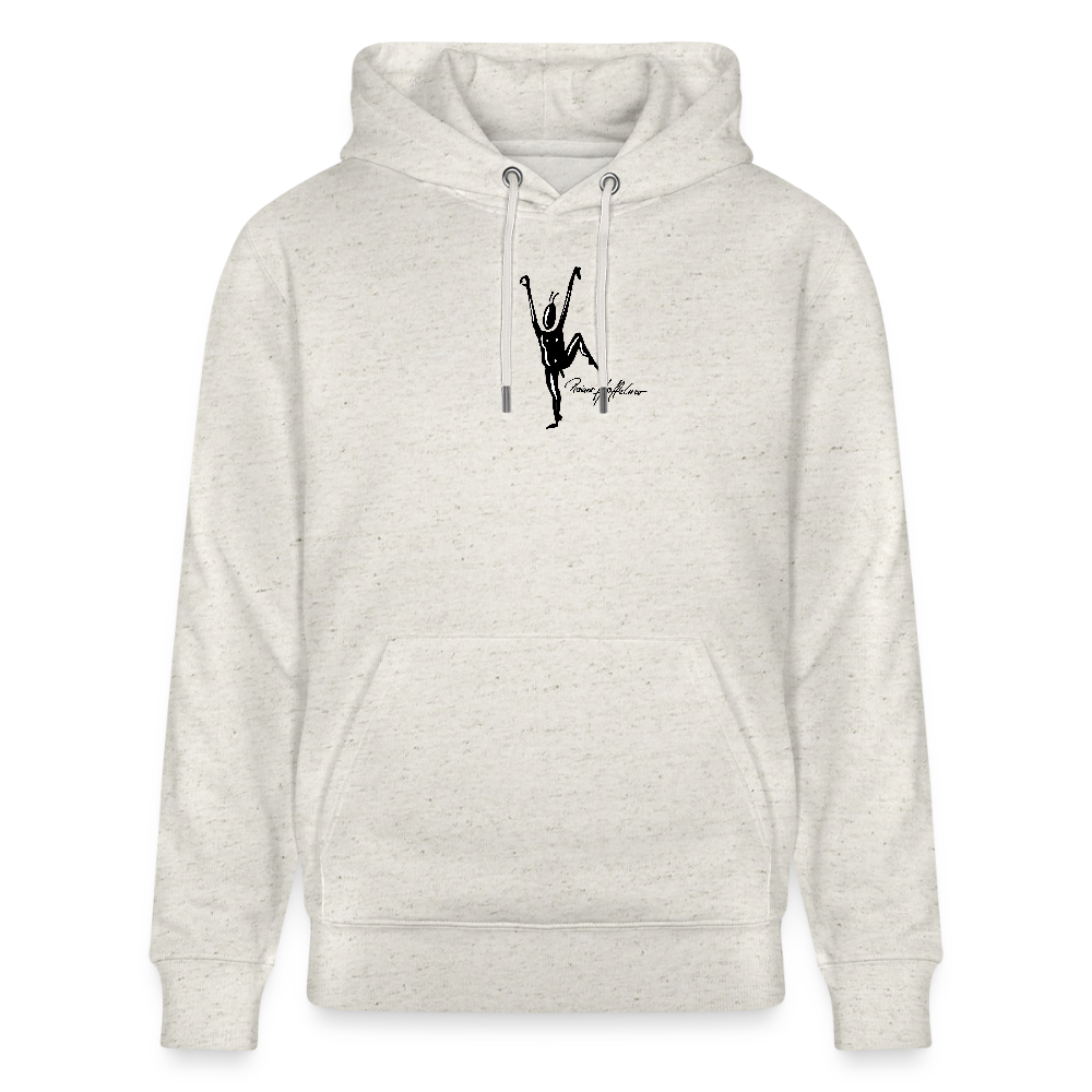 Unisex Bio-Hoodie mit TUSCHEMÄNNCHEN PRINT - Beige meliert