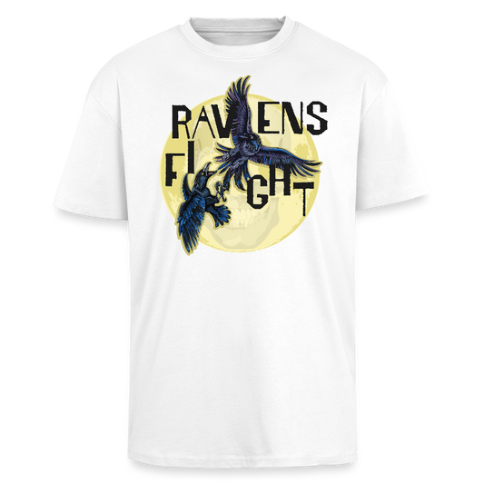 Heavy Oversize T-Shirt mit RAVENS FIGHT PRINT - Weiß