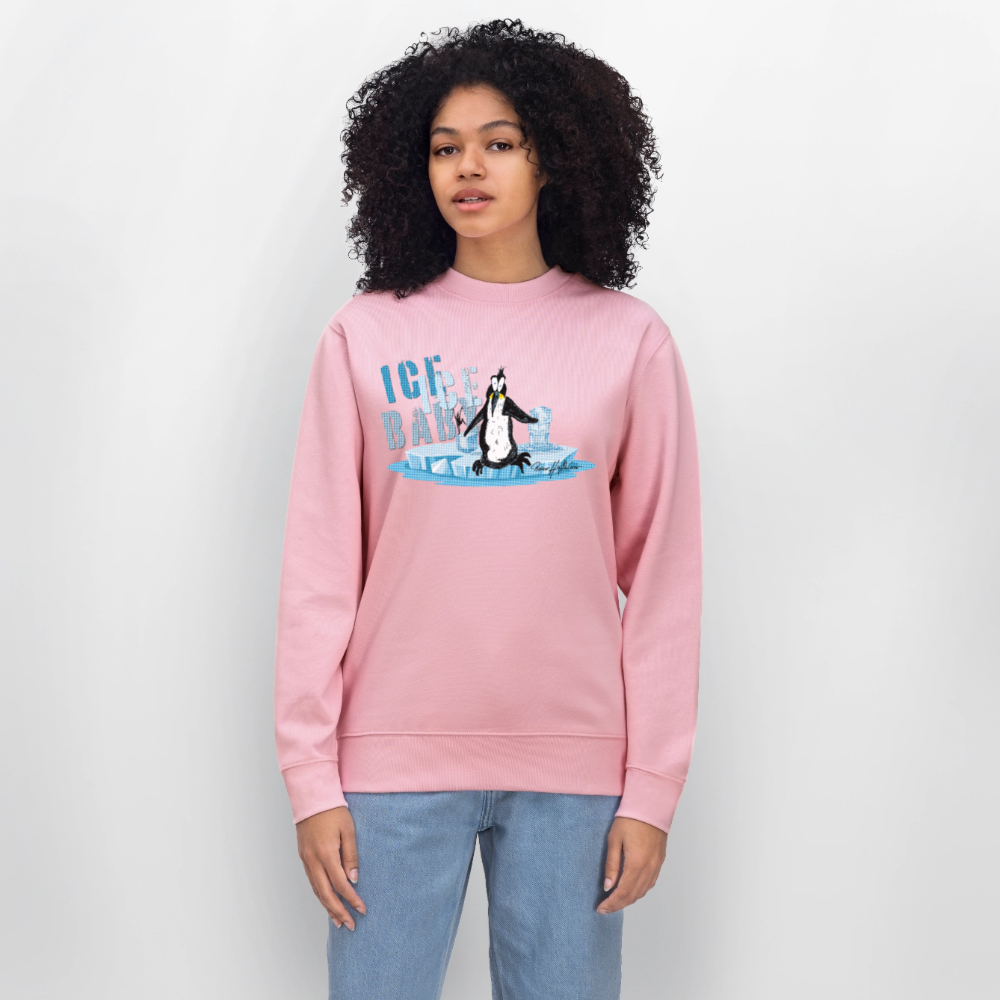 Unisex Bio-Sweatshirt mit ICE ICE BABY PRINT - Hellrosa