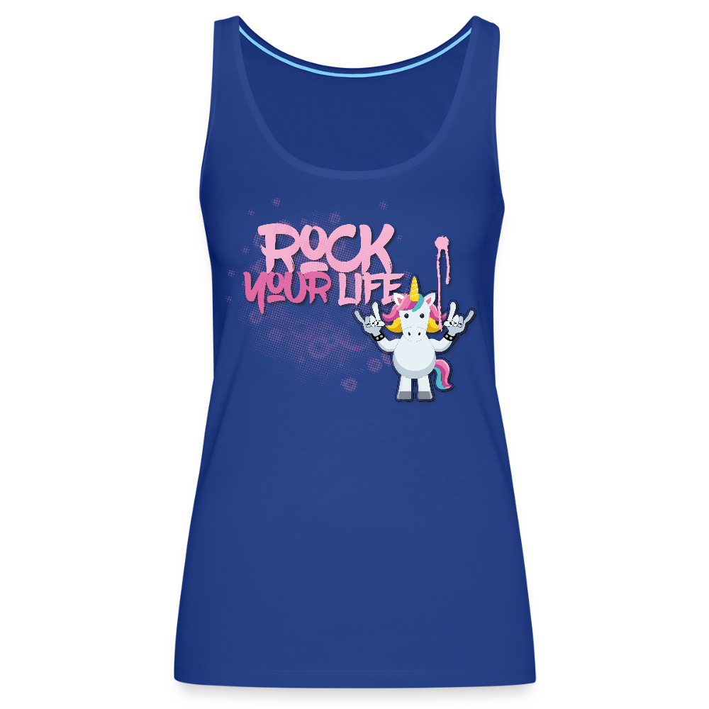 Frauen Premium Tank Top mit ROCK YOUR LIFE PRINT - Königsblau