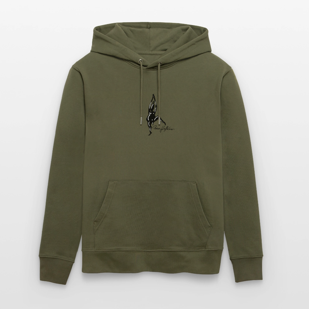 Unisex Bio-Hoodie mit TUSCHEMÄNNCHEN PRINT - Khaki Grün