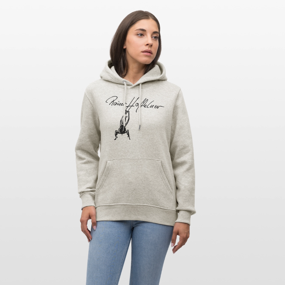 Unisex Bio-Hoodie mit TUSCHEMÄNNCHEN PRINT - Beige meliert