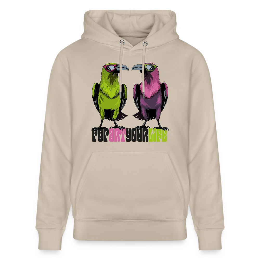 Unisex Hoodie mit POPART YOUR LIFE PRINT - Beige
