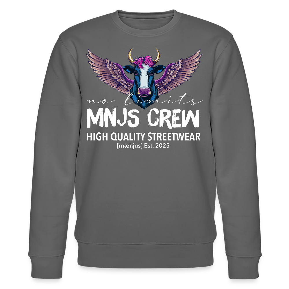 Unisex Bio-Sweatshirt mit MNJS CREW no limits PRINT - Anthrazit