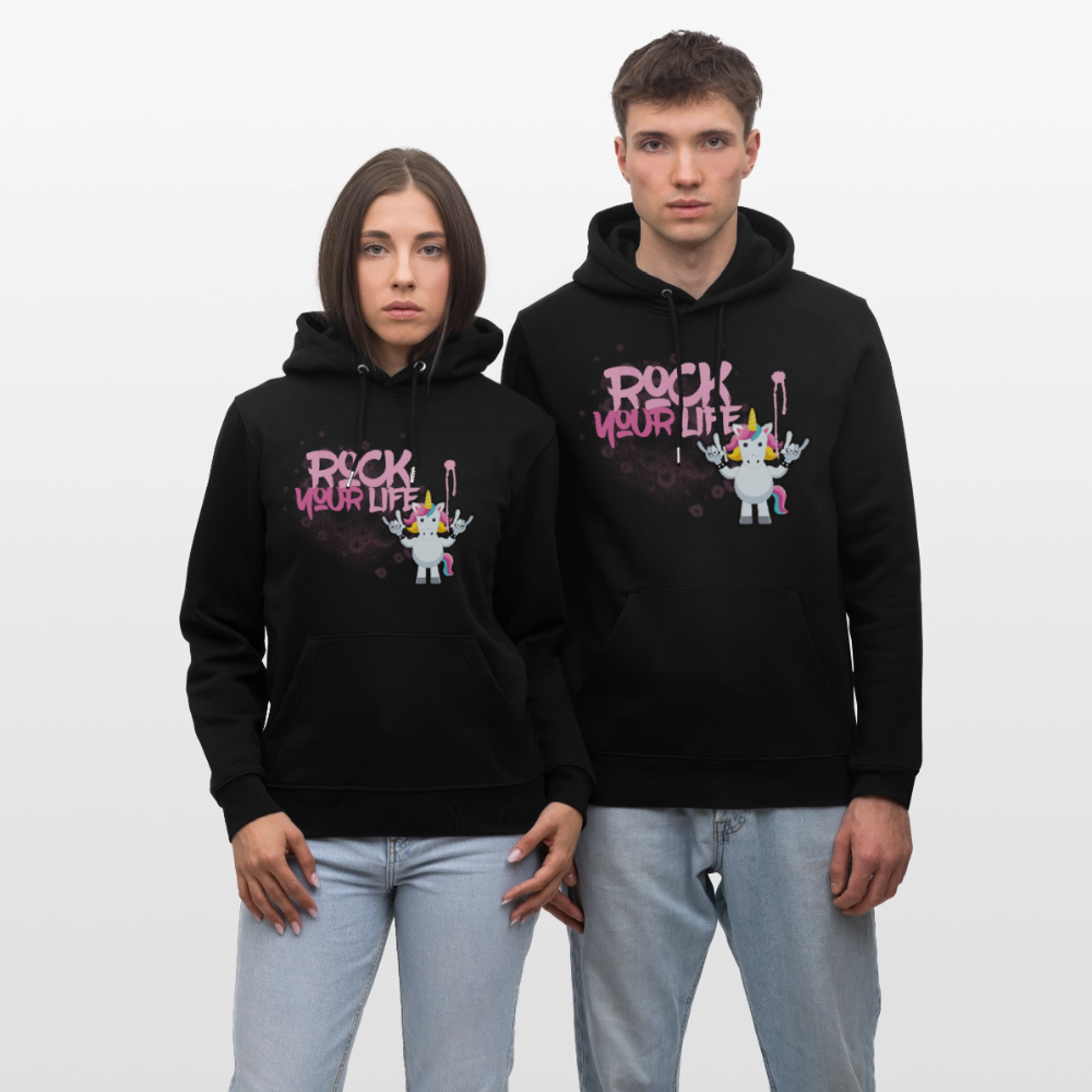 Unisex Hoodie mit ROCK YOUR LIFE PRINT - Schwarz