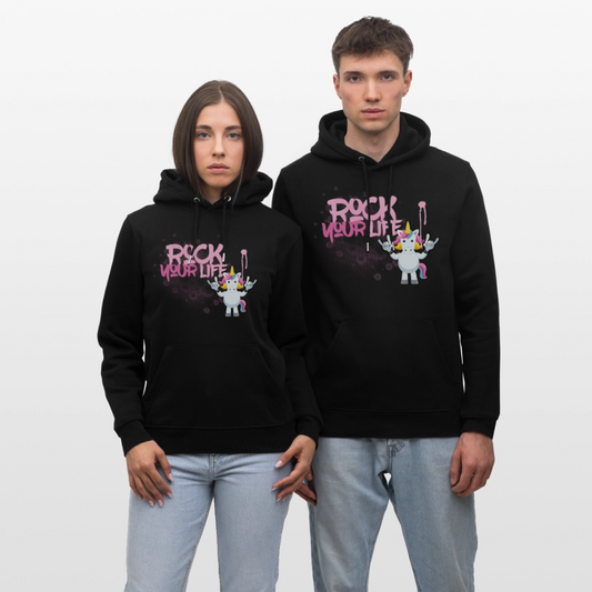 Unisex Hoodie mit ROCK YOUR LIFE PRINT - Schwarz