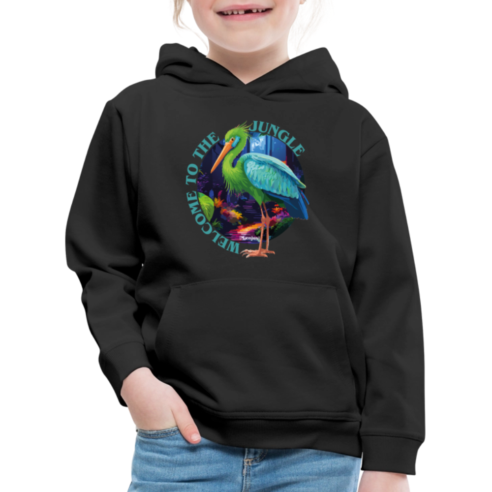 MNJS KIDS Premium Hoodie mit WELCOME TO THE JUNGLE PRINT - Schwarz