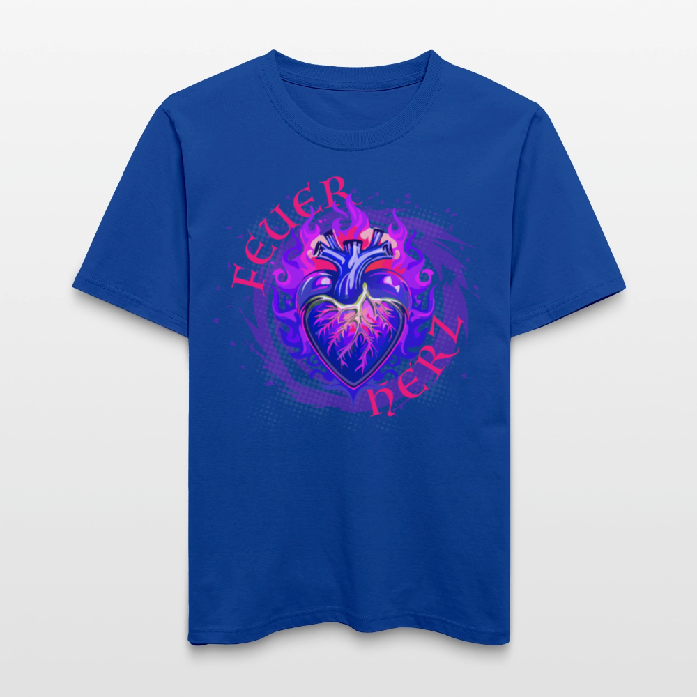 Unisex Bio-T-Shirt mit FEUERHERZ LILA PRINT - Dunkelblau