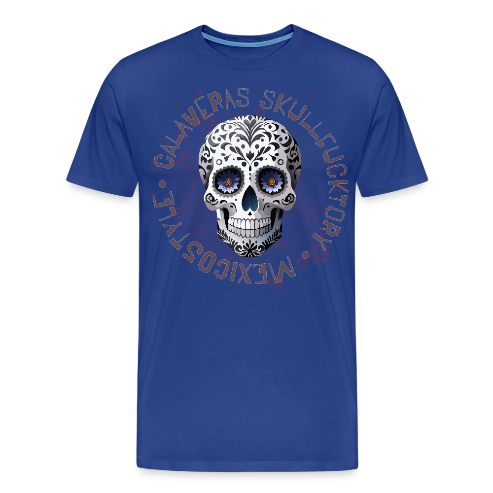 Männer Premium T-Shirt mit CALAVERAS SKULL PRINT - Königsblau