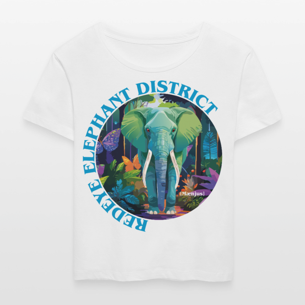 Frauen T-Shirt mit REDEYE ELEPHANT DISTRICT PRINT Vorderseite - Weiß