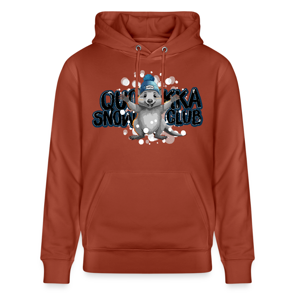 Unisex Bio-Hoodie mit QUOKKA SNOWCLUB PRINT - Terrakotta