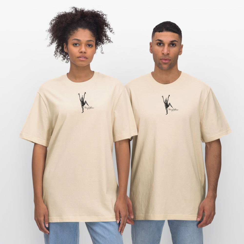 Unisex Bio-T-Shirt mit TUSCHEMÄNNCHEN PRINT - Weißgrau