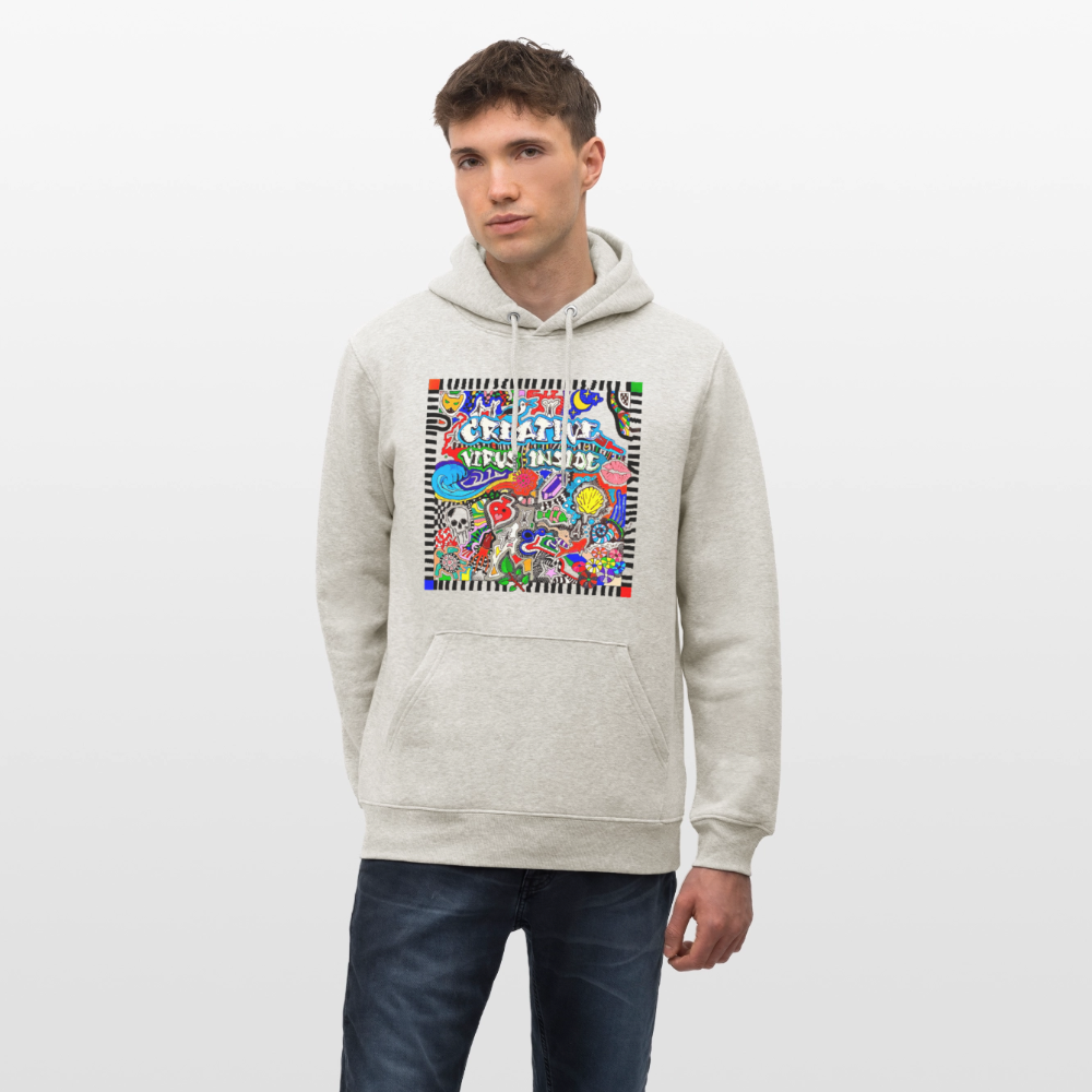 Unisex Bio-Hoodie mit CREATIVE VIRUS INSIDE PRINT - Beige meliert