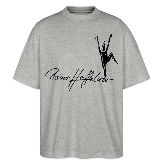 Oversized Unisex T-Shirt mit TUSCHEMÄNNCHEN PRINT - Grau meliert