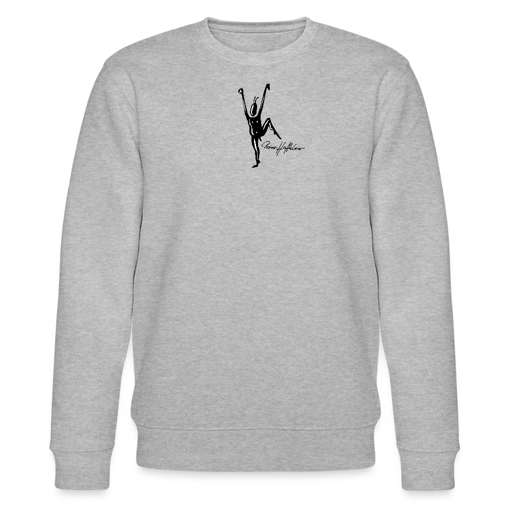 Unisex Bio-Sweatshirt mit TUSCHEMÄNNCHEN PRINT - Grau meliert
