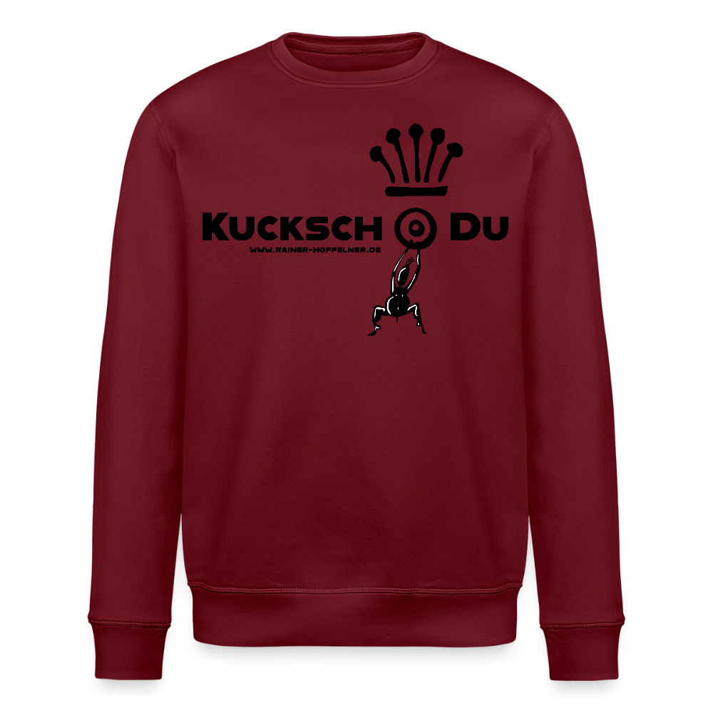 Unisex Bio-Sweatshirt mit KUCKSCH DU PRINT - Burgunderrot