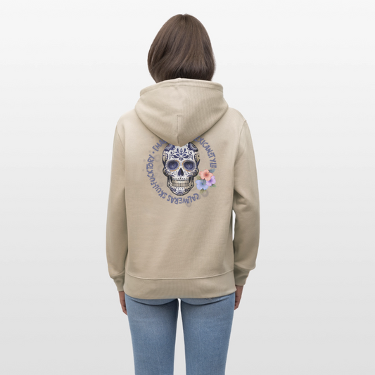 Unisex Hoodie mit MAENJUS MEXICANSTYLE PRINT Vorder- und Rückseite - Beige