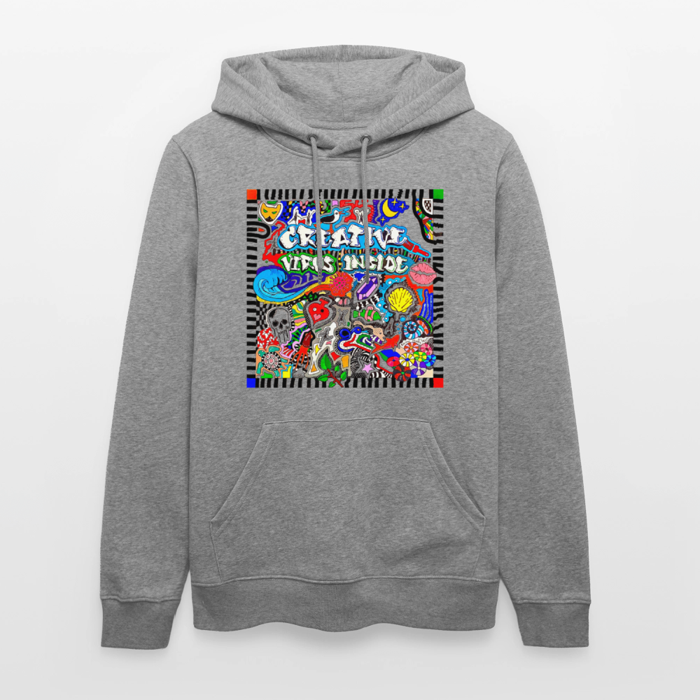 Unisex Bio-Hoodie mit CREATIVE VIRUS INSIDE PRINT - Hellgrau marmoriert