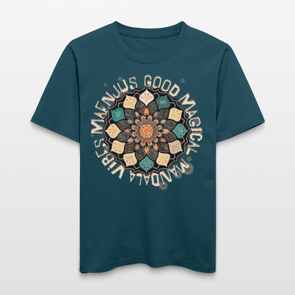 Unisex Bio-T-Shirt mit MANDALA VIBES PRINT - Dunkles Petrol
