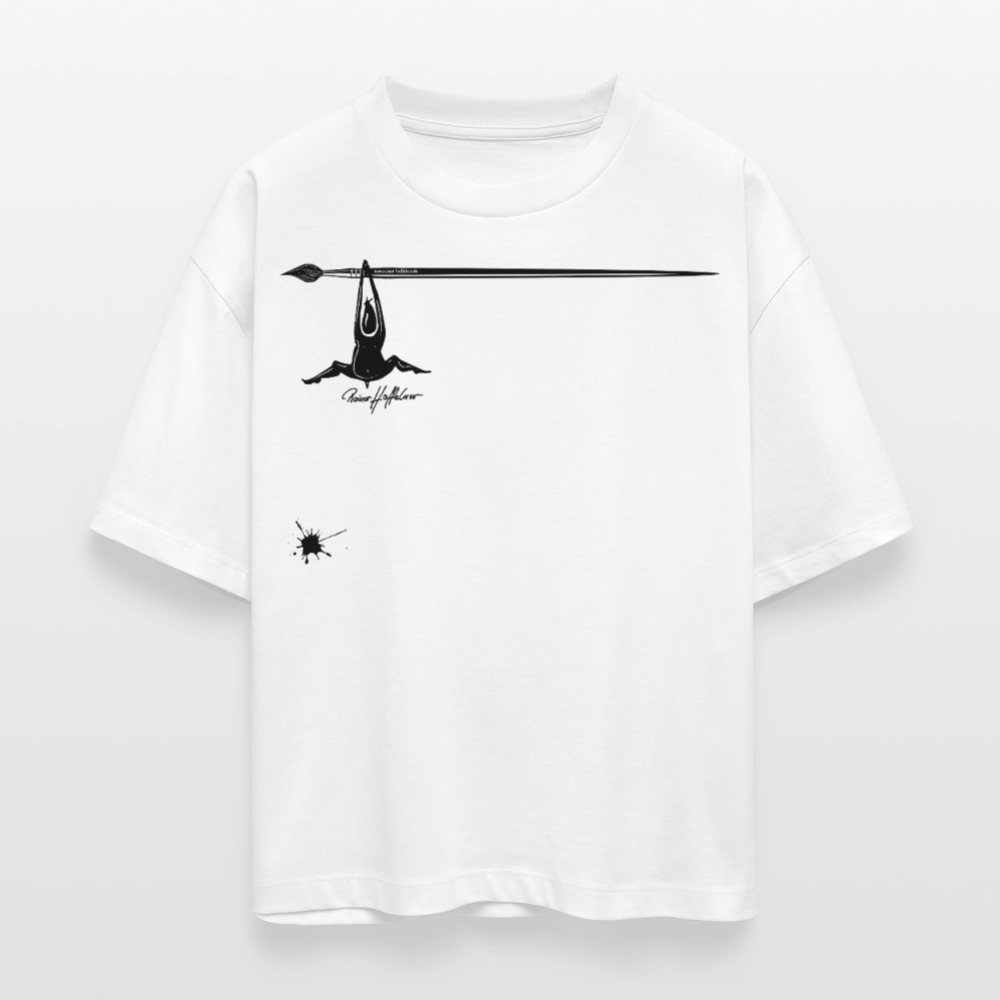 Frauen Boxy Bio-T-Shirt mit MÄNNLE PRINT - Weiß