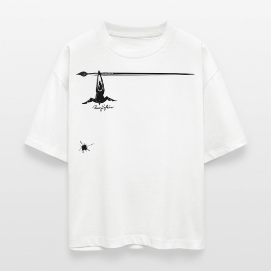 Frauen Boxy Bio-T-Shirt mit MÄNNLE PRINT - Weiß