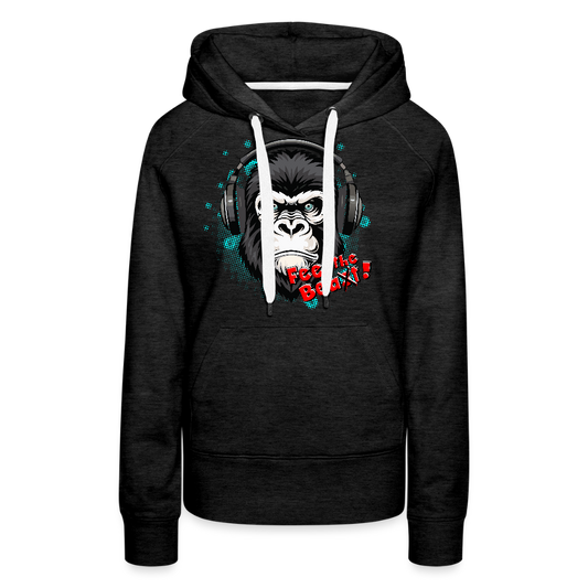 Frauen Premium Hoodie mit FEEL THE BEA(S)T PRINT - Anthrazit