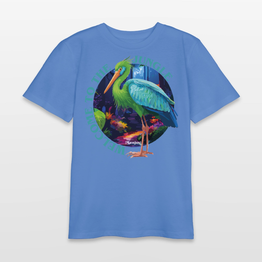 MNJS TEENS Bio T-Shirt mit WELCOME TO THE JUNGLE PRINT - Blau