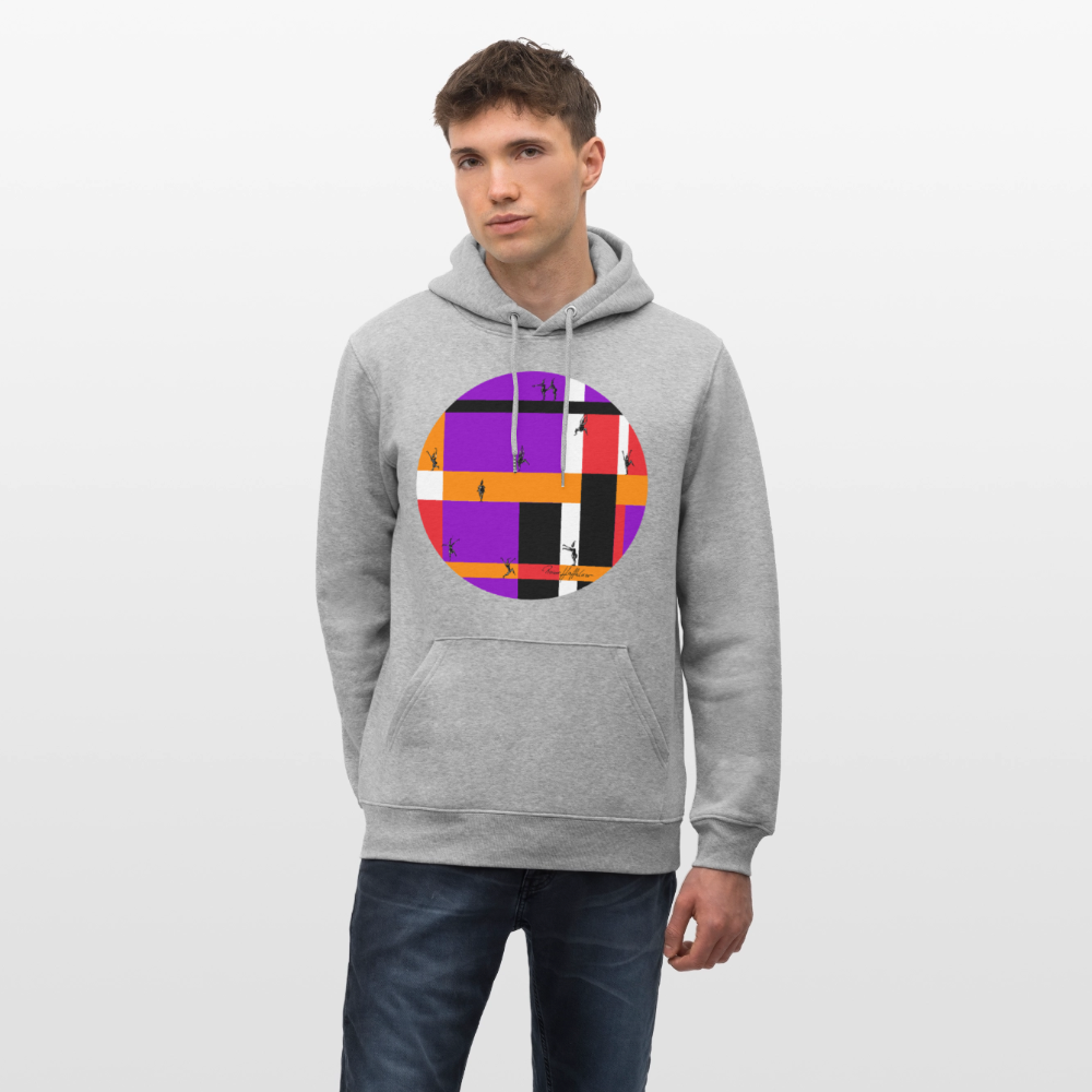 Unisex Bio-Hoodie mit TUSCHEMÄNNCHEN PRINT - Grau meliert