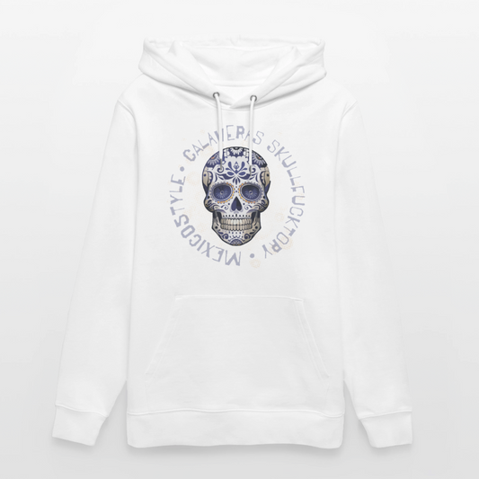 Unisex Hoodie mit CALAVERAS SKULL PRINT - Weiß