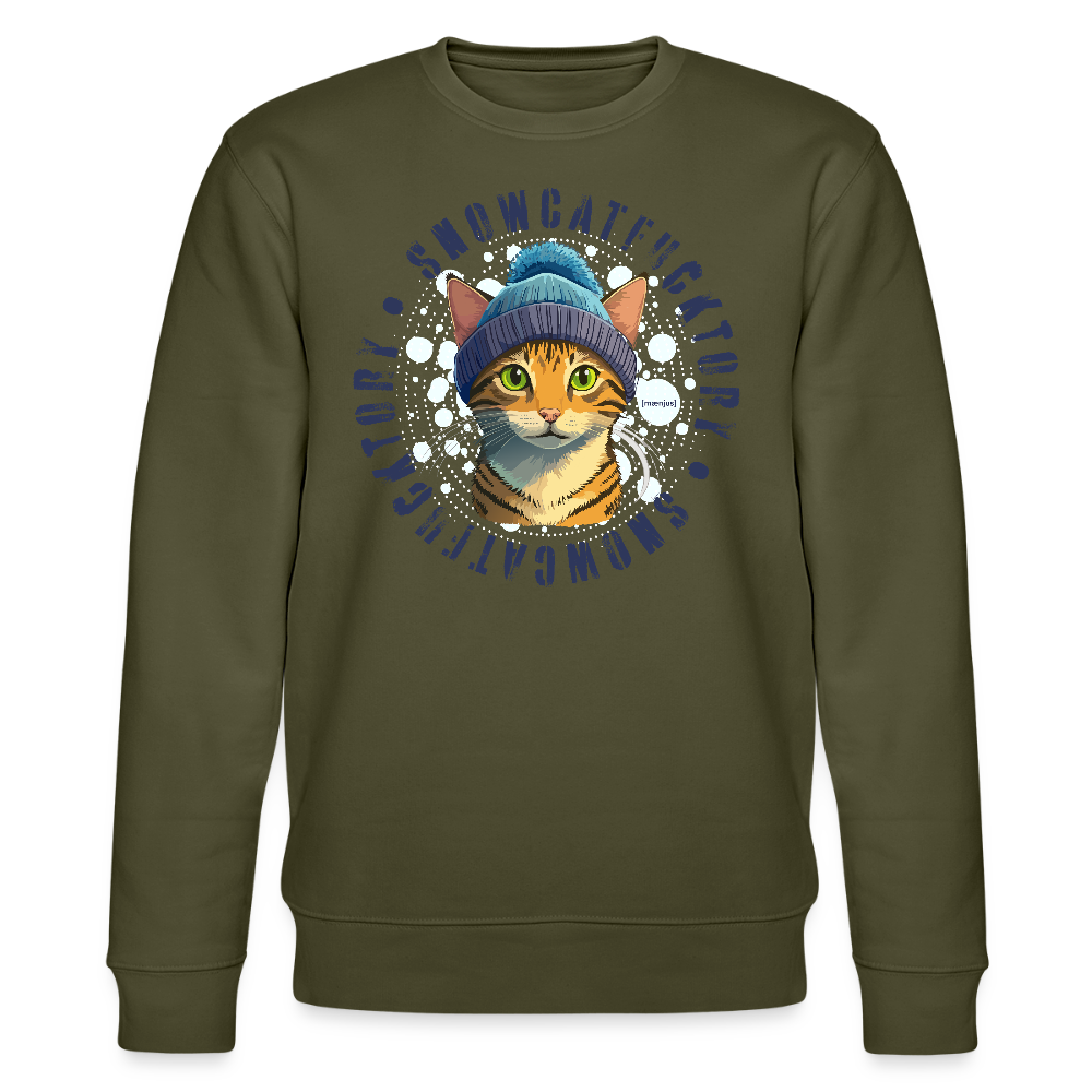 Unisex Bio-Sweatshirt mit SNOWCAT PRINT - Khaki