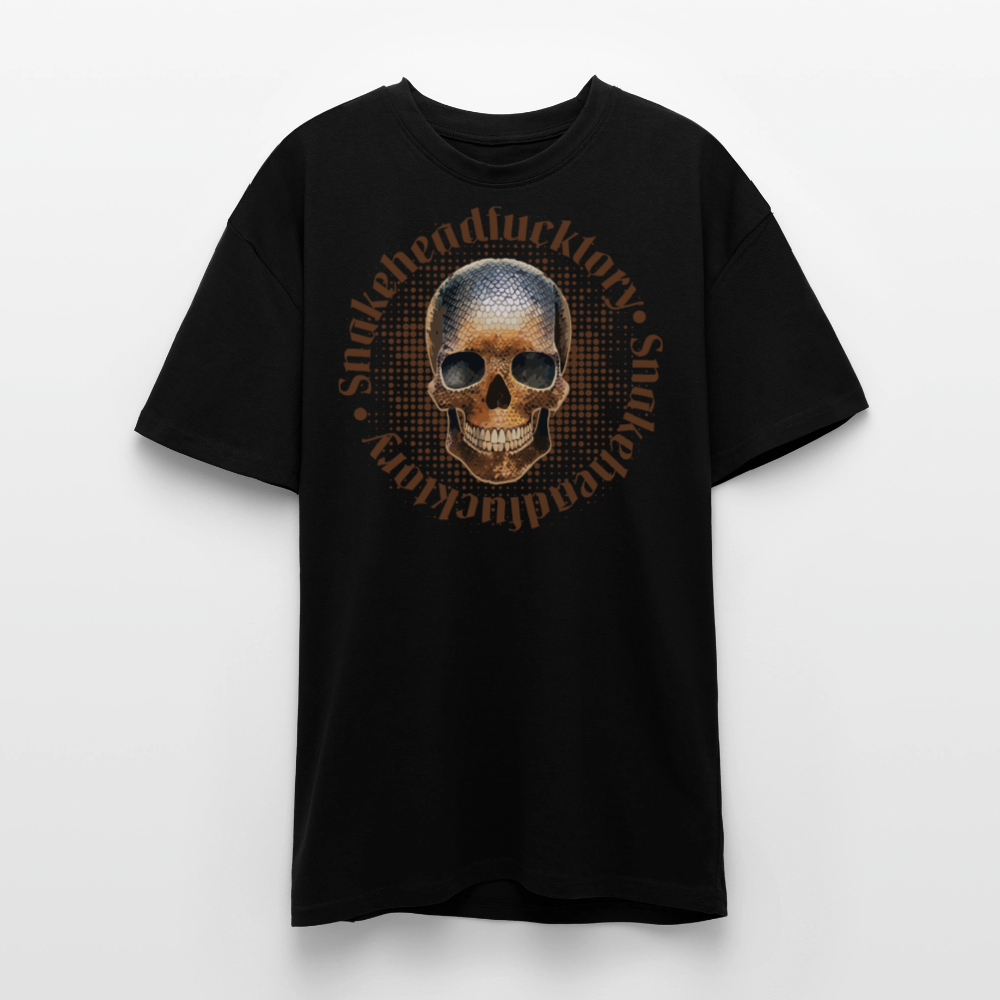 Heavy Oversize T-Shirt mit SNAKEHEAD SKULL PRINT - Schwarz