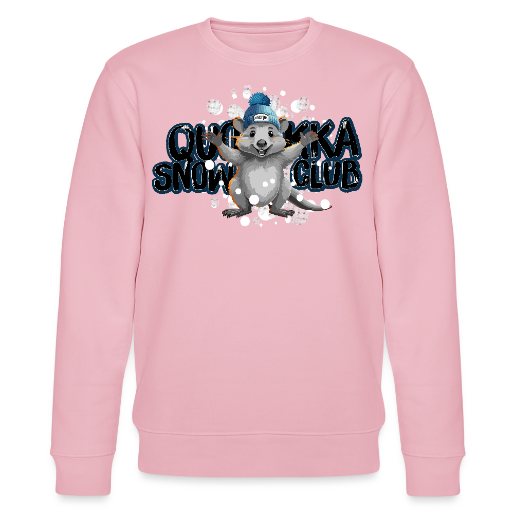 Unisex Bio-Sweatshirt mit QUOKKA SNOWCLUB PRINT - Hellrosa