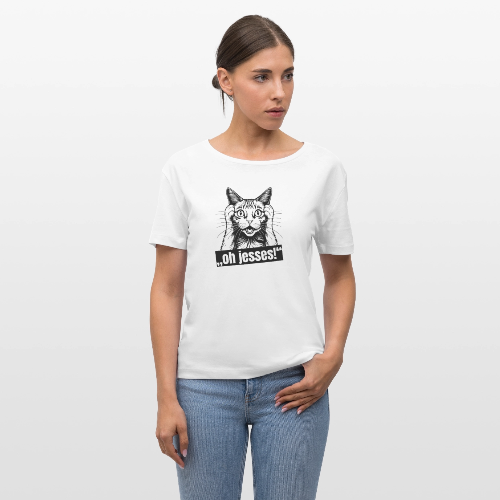 Frauen T-Shirt mit OH JESSES PRINT - Weiß