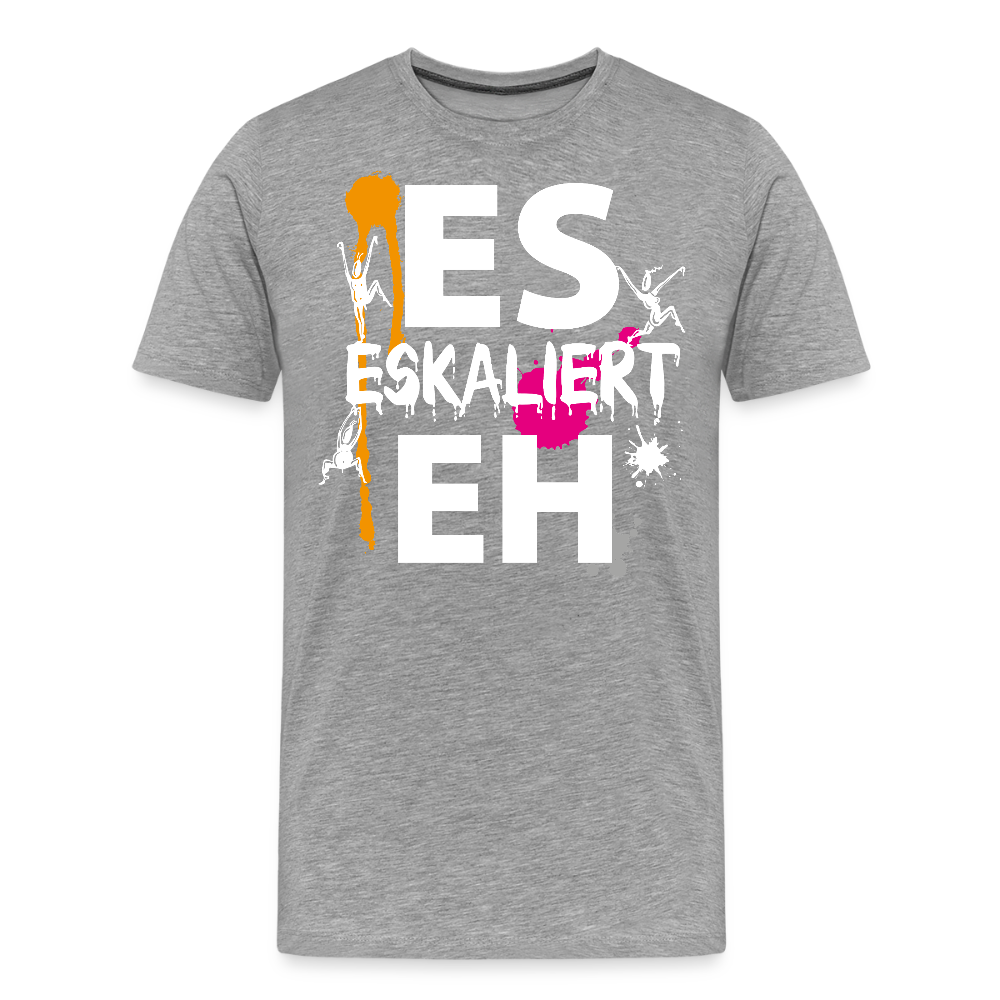Männer Premium T-Shirt mit ES ESKALIERT EH PRINT - Grau meliert