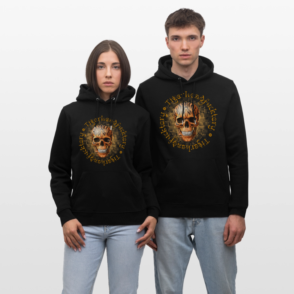 Unisex Hoodie mit TIGERHEAD SKULL PRINT - Schwarz