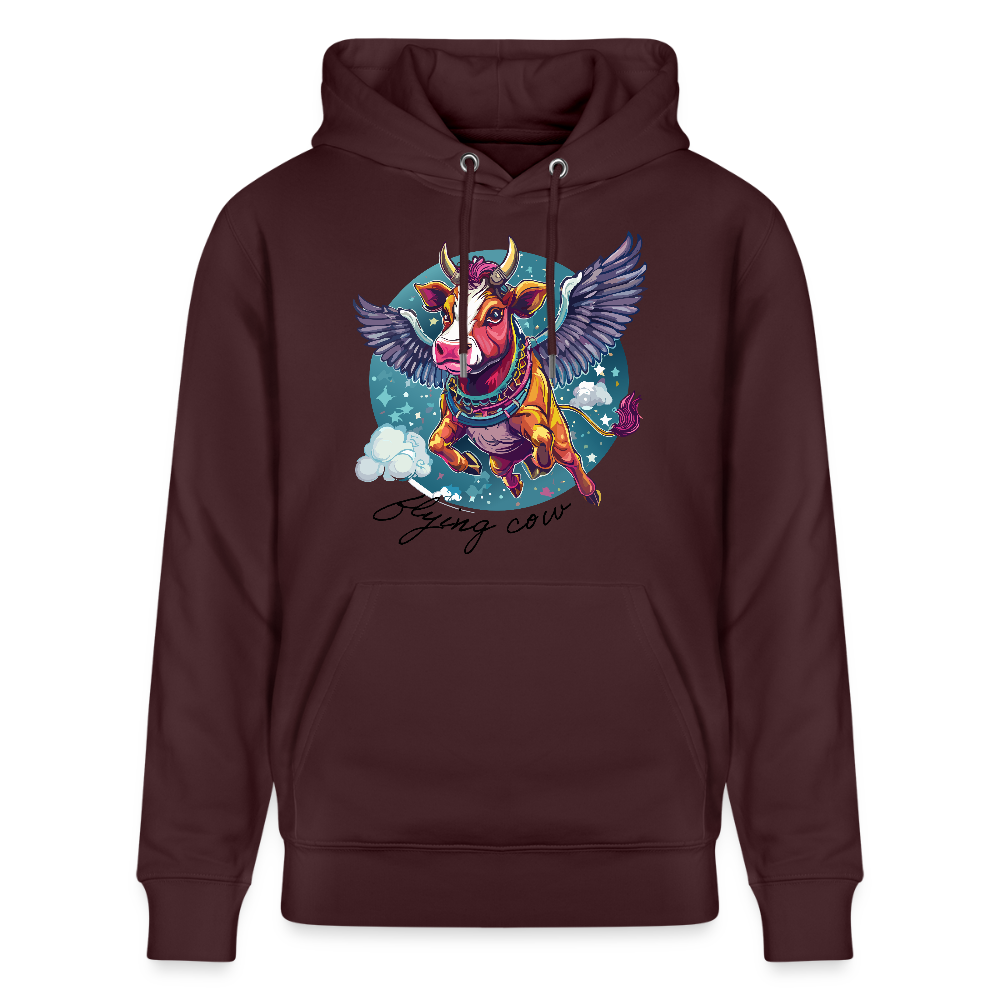 Unisex Hoodie mit FLYING COW PRINT - Maroon