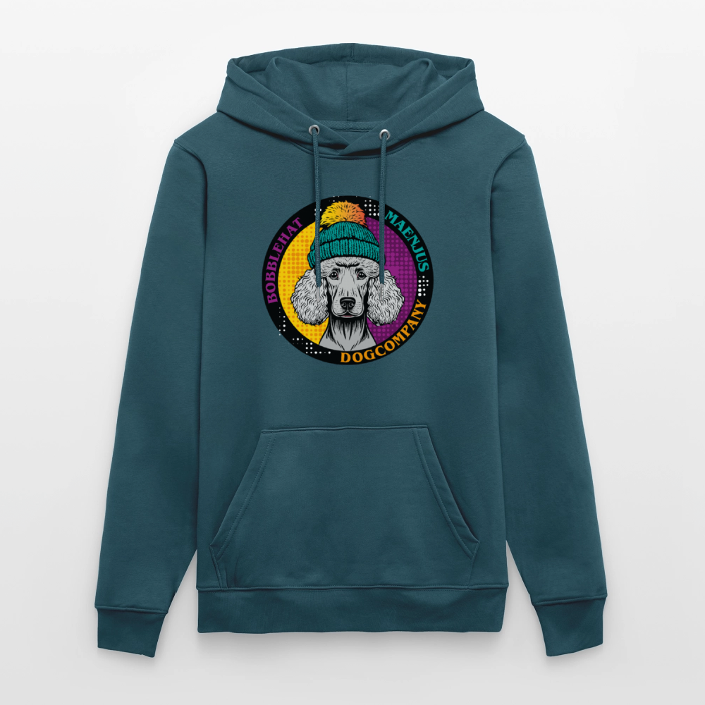 SUnisex Bio-Hoodie mit BOBBLEHAT DOGCOMPANY PRINT - Dunkles Petrol