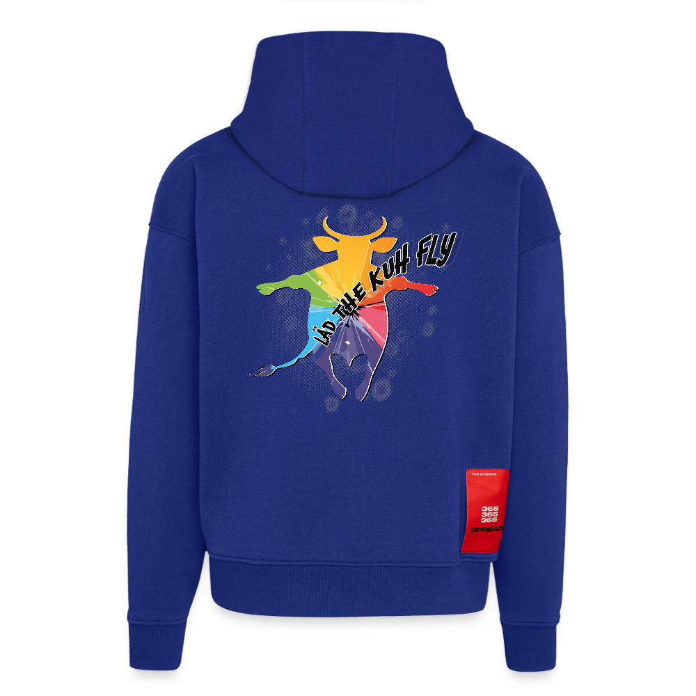 Heavyweight Oversized Organic Hoodie mit LÄD THE KUH FLY PRINT - Iconic Blue