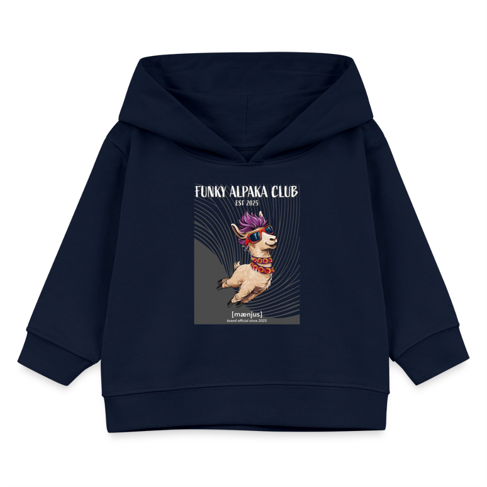 MNJS KIDS Bio Hoodie mit FUNKY ALPAKA CLUB PRINT - Navy