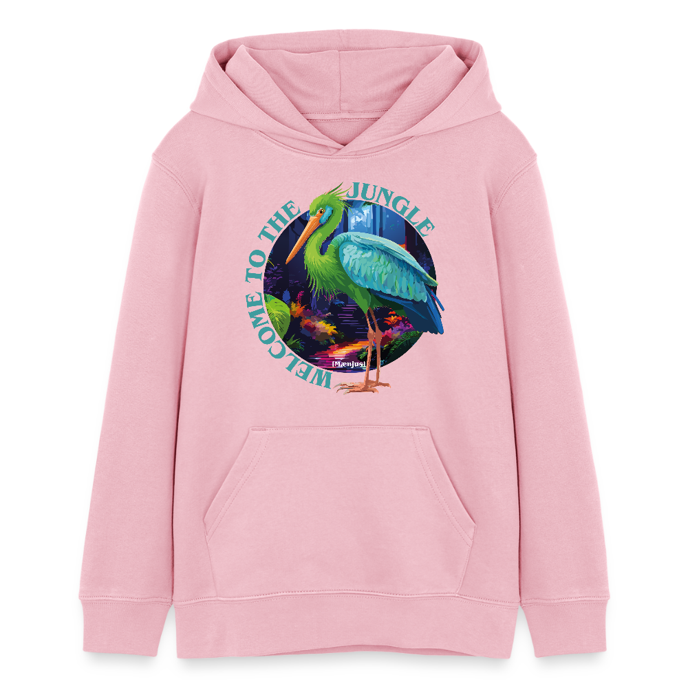 MNJS TEENS Bio-Hoodie mit WELCOME TO THE JUNGLE PRINT - Hellrosa