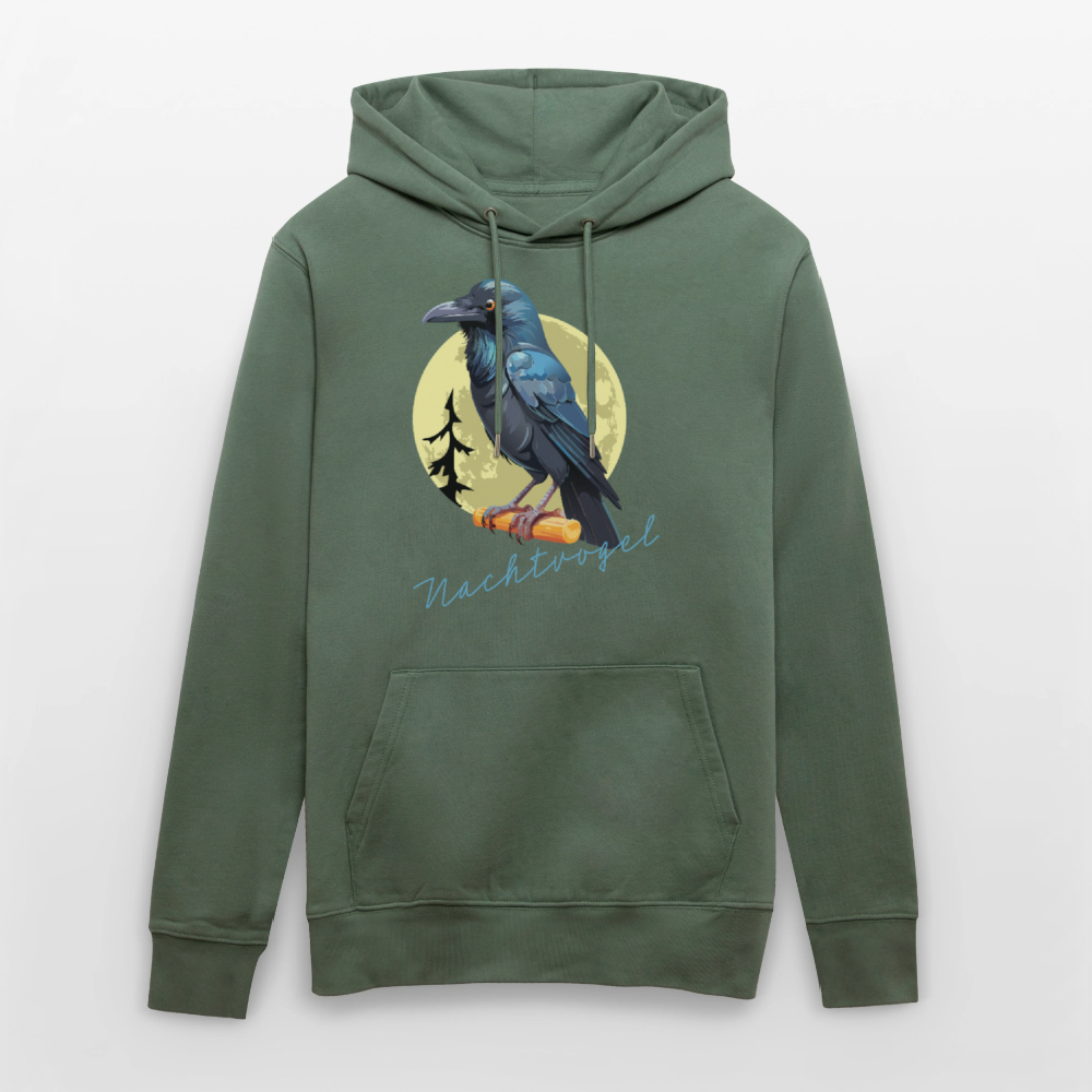 Unisex Hoodie mit NACHTVOGEL PRINT - Tanngrün