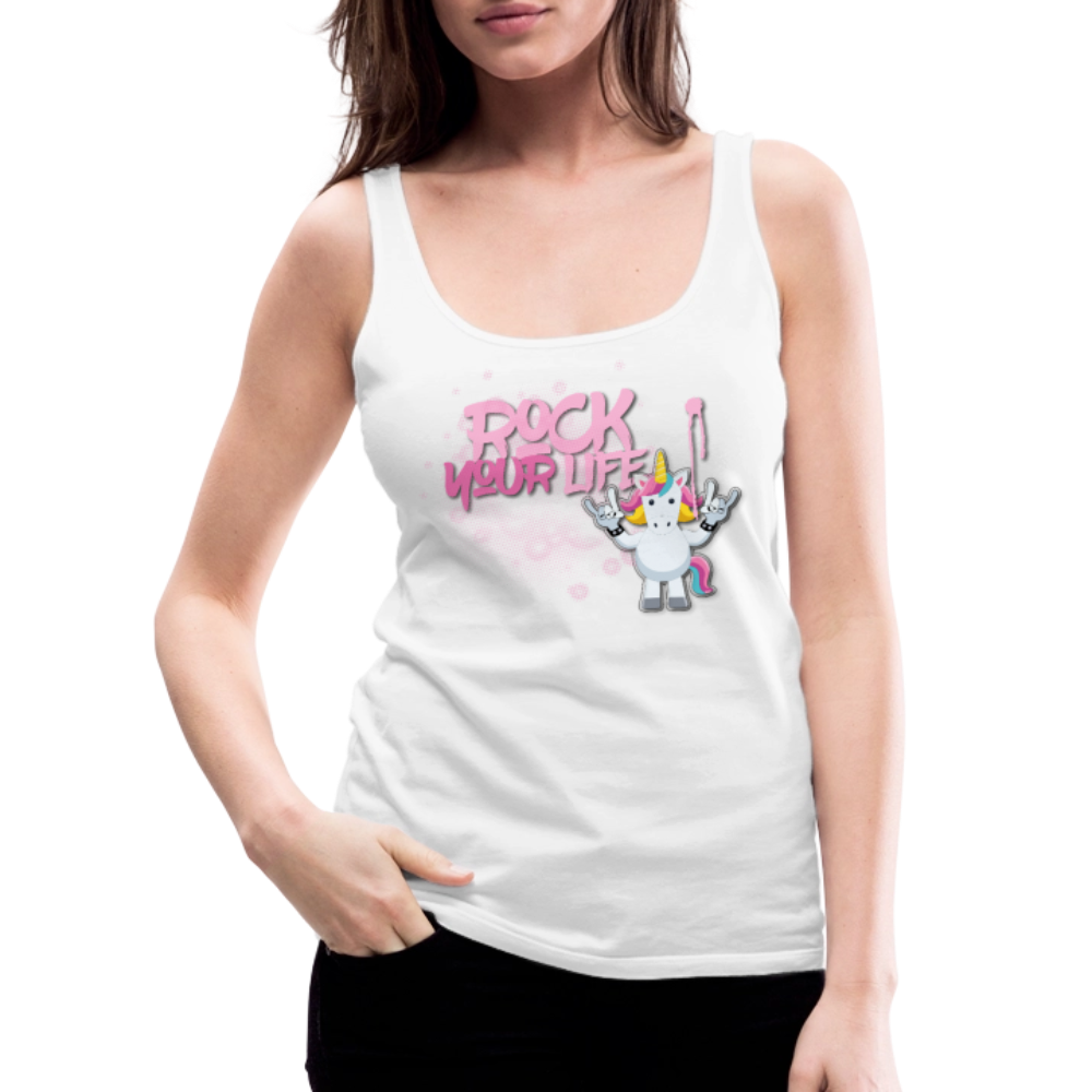 Frauen Premium Tank Top mit ROCK YOUR LIFE PRINT - Weiß