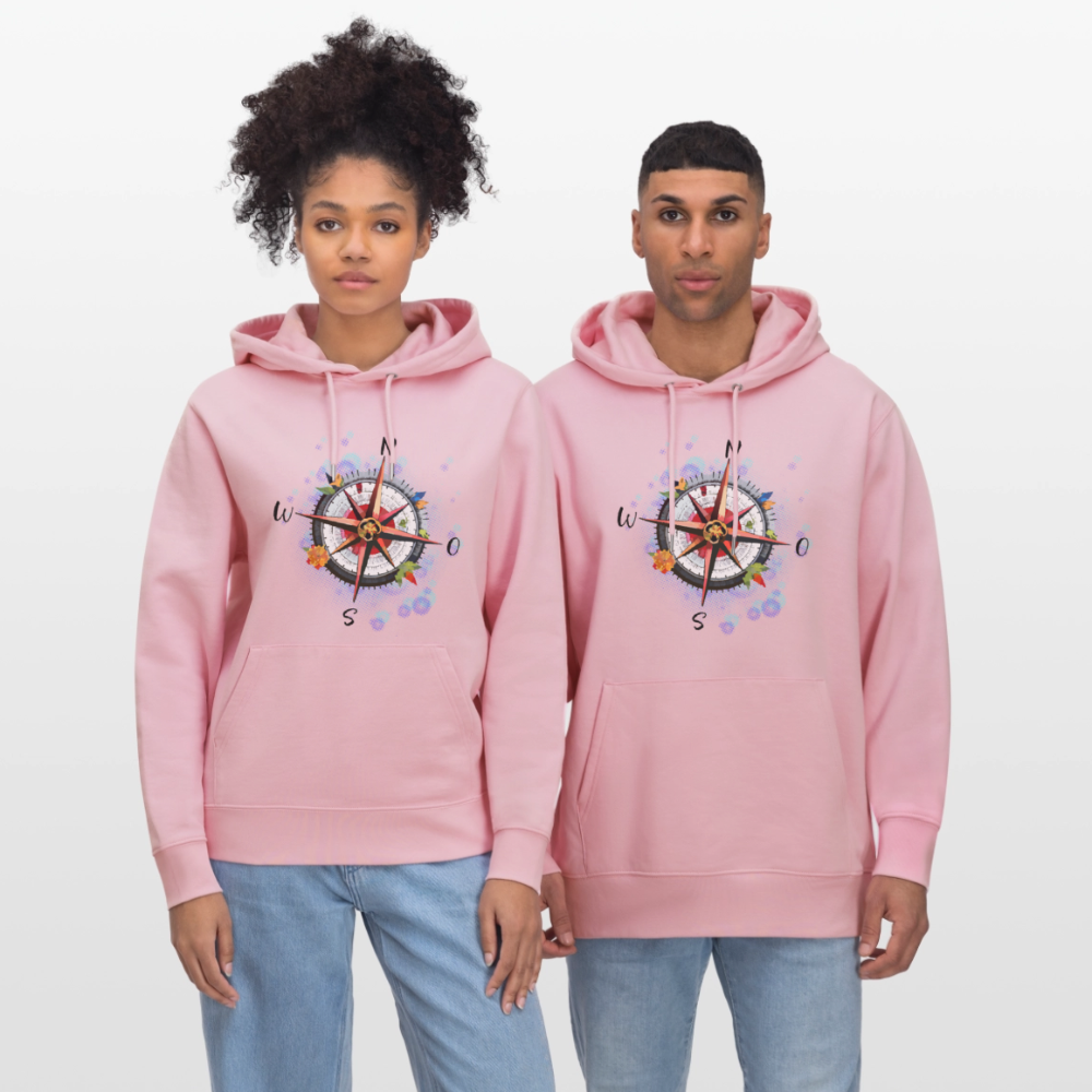 Unisex Hoodie mit WINDROSE PRINT - Hellrosa