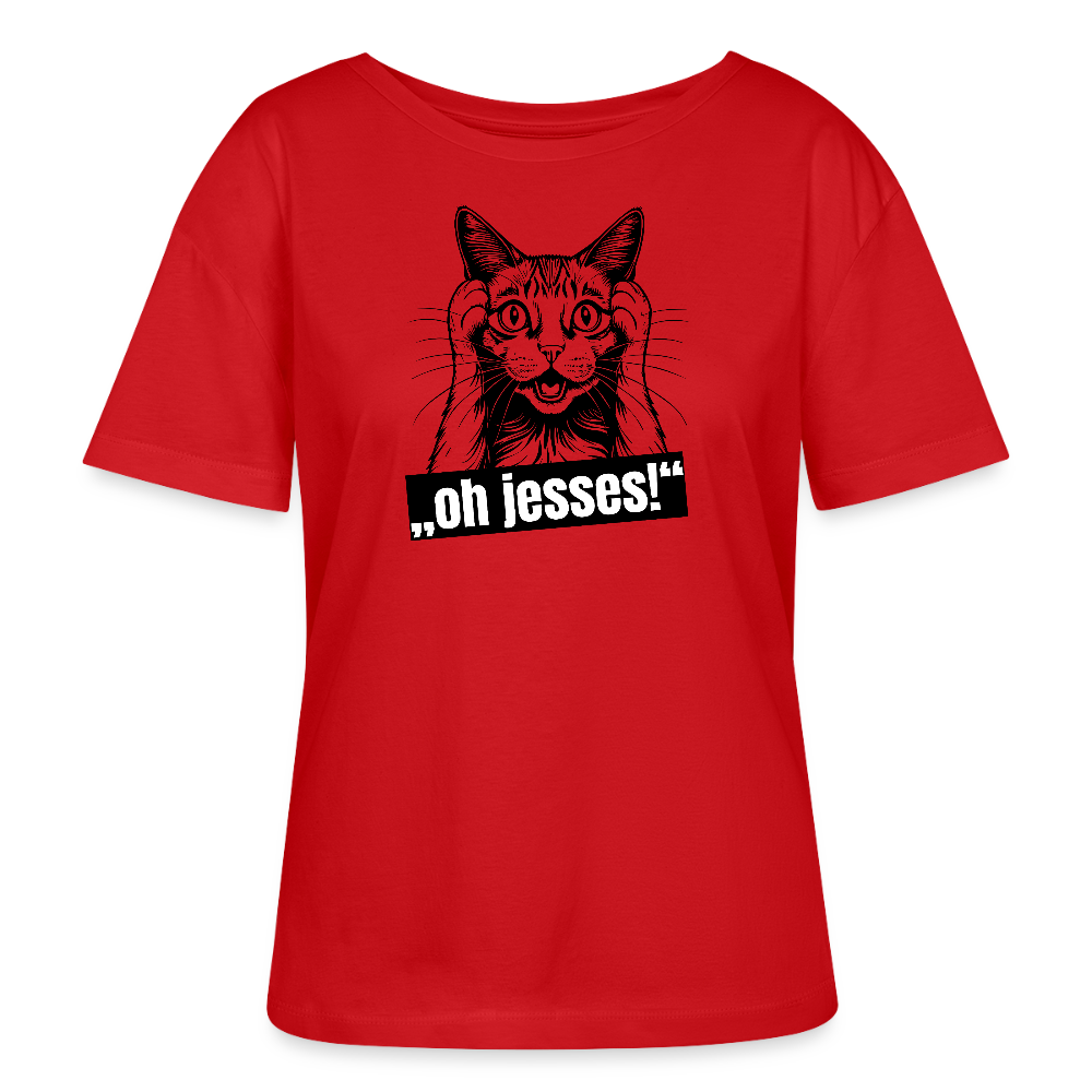 Frauen T-Shirt mit OH JESSES PRINT - Rot