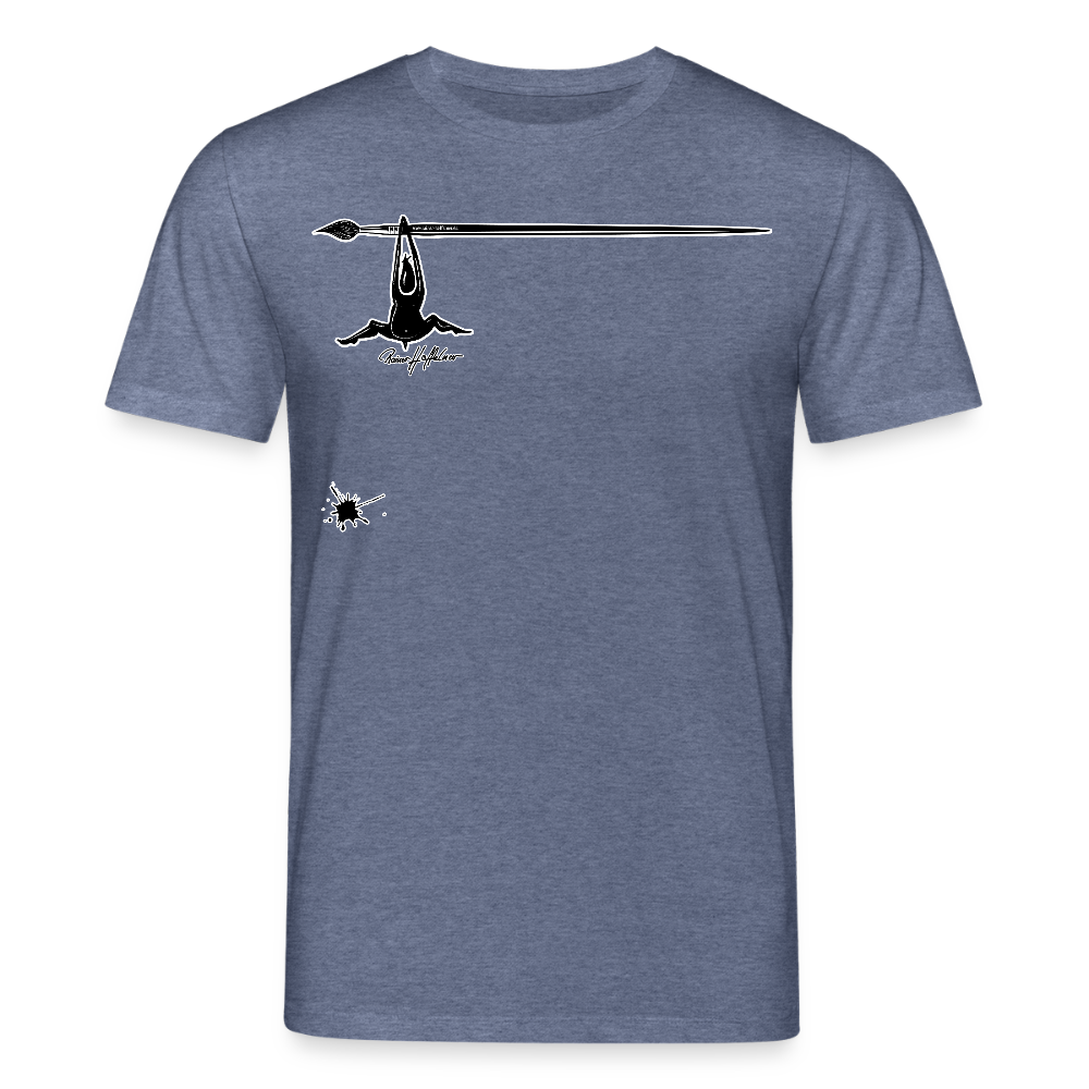 Unisex Bio-T-Shirt mit MÄNNLE PRINT - Dunkelblau meliert