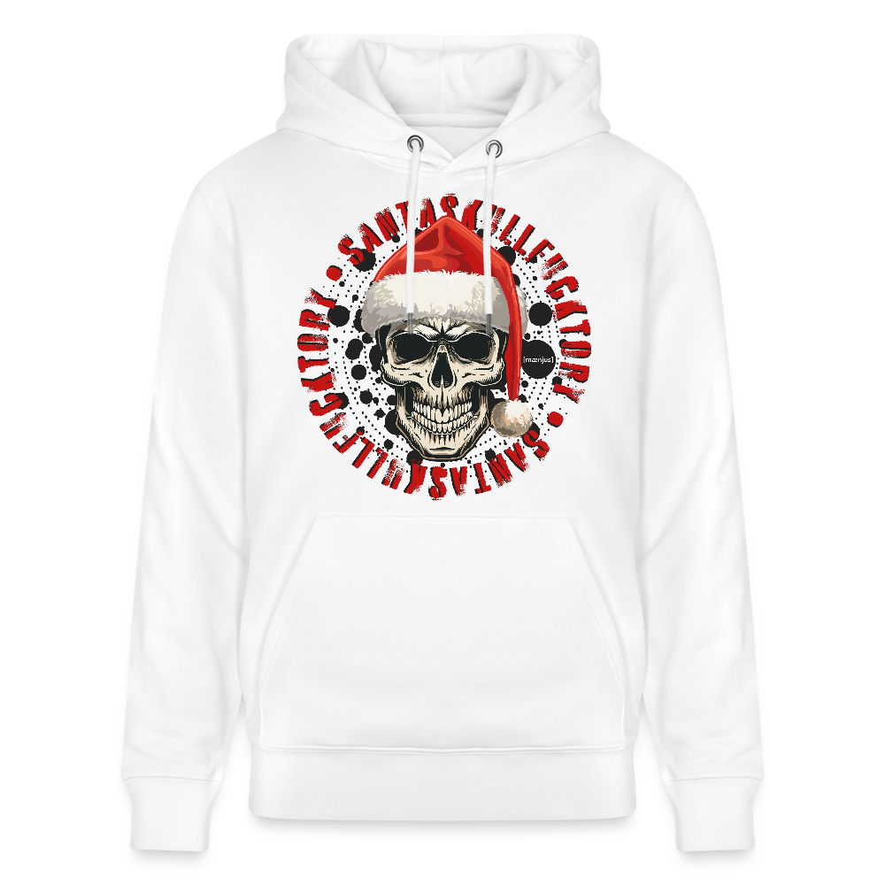 Unisex Bio-Hoodie mit SANTASKULL FUCKTORY PRINT - Weiß
